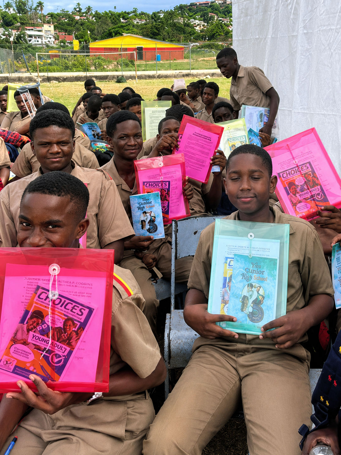 Students holding books
